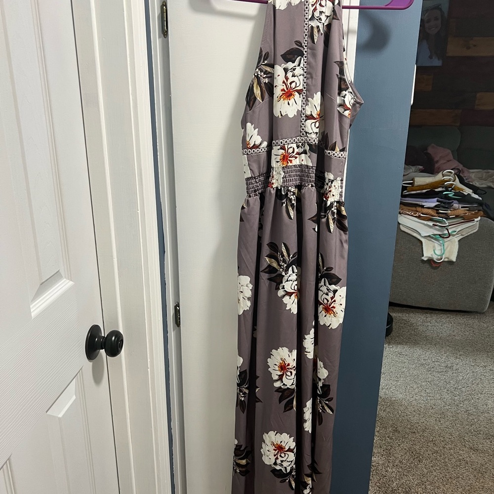 Floral Halter Maxi Dress